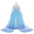thumbnail image 5 of IBTOM CASTLE Little Girls Princess Dress Halloween Christmas Cosplay Fancy Dress up Long Evening Party Gown 2-3 Years Light Blue, 5 of 7