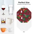 thumbnail image 6 of Honeii Dinosaur Christmas Happy New Year print Leather Coaster Set of 4, ideal for safeguarding your furniture from drinks spills and effortless cleanup-Octagon, 6 of 6