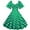 Green-D, variant on QUYUON Women Vintage Cocktail Swing Dress Polka Dot Printed Retro Cocktail Party Dresses Sweetheart V Neck Bell Short Sleeve Pleated A-Line Prom Dresses Back Zipper Knee Length Dress Green-D Small