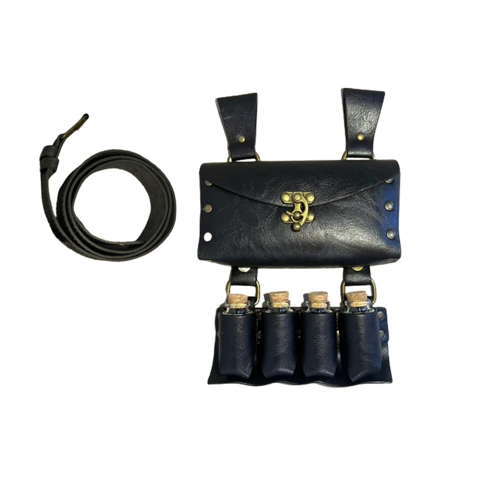 Segolike Belt Pouch Waist Bag Fanny Pack Medieval Belt Bag for Casual Cosplay black