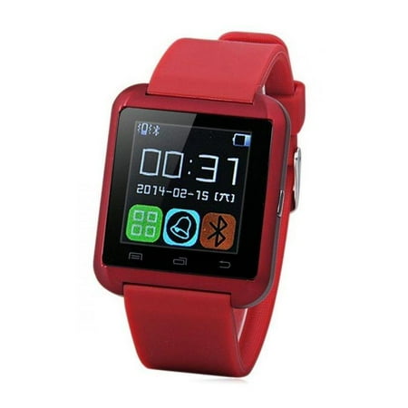 U8 Watch U8 Red Bluetooth Smart Wrist Watch Phone mate for Android Samsung HTC LG Touch Screen with Camera Amazingforless ()