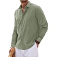 thumbnail image 2 of Thrilos Mens Dress Shirts Long Sleeve Tops Button Up Work Shirts Casual Linen Shirt for Men, 2 of 7