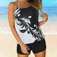 thumbnail image 2 of Women Swimsuits Tankini Swimsuits for Printed Swim Suits 2Pcs Bathing Suits With Shorts Athletic Swimdress Black XL, 2 of 7