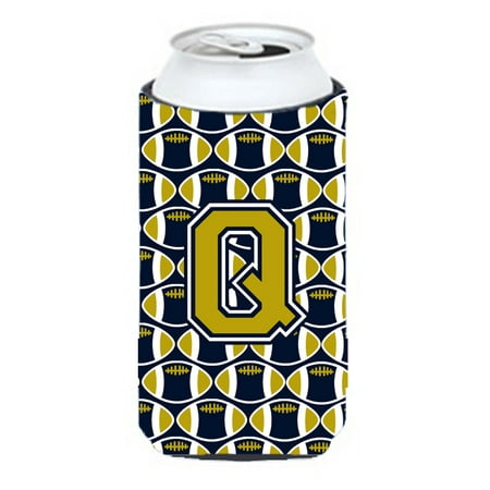 

Caroline s Treasures CJ1074-QTBC Letter Q Football Blue and Gold Tall Boy Hugger Tall Boy multicolor
