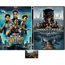 Marvel's BLACK PANTHER & WAKANDA FOREVER DOUBLE FEATURE 2 DVD Movie Set Includes Wakanda Art Card