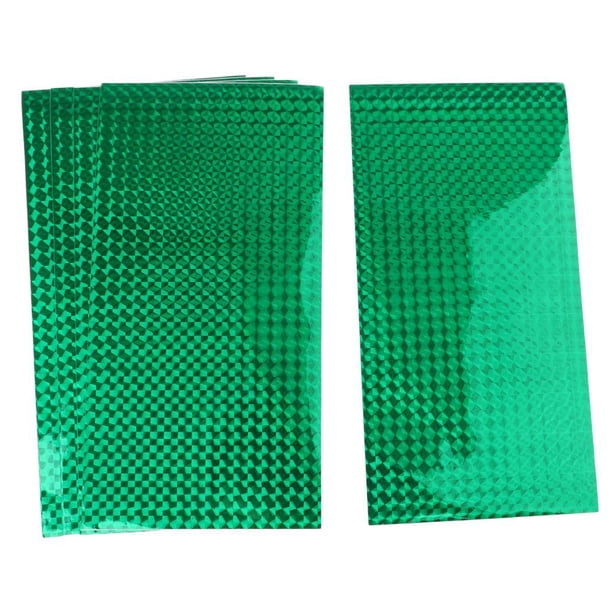 Paquete de 5 pegatinas holográficas reflectantes para escamas de pesca Verde