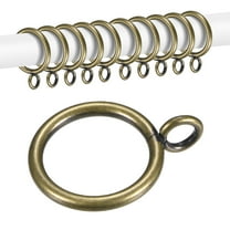 Uxcell 10-Pack Curtain Ring with Eyelet 1 Inch ID Fits Up to 3/4 Inch Curtain Rod Bronze Metal Drapery Rings