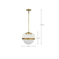 thumbnail image 4 of Nuvo Lighting Lakeshore 1 Light Medium Pendant - Natural Brass Finish - White Opal Glass - Natural Brass, 4 of 16