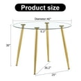thumbnail image 6 of Gzxs Round Glass Dining Table with Golden Metal Legs, 40 Inch Modern Circle Kitchen Table, Dining Room Table for 4-6, Easy to Assemble, 6 of 7
