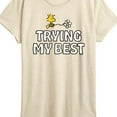 thumbnail image 3 of Peanuts - Trying My Best  - Women's Short Sleeve Graphic T-Shirt, 3 of 6
