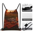 thumbnail image 5 of Leisure Draw String Mouth Backpack 16 X 14 Woven Band Durable Not Easy To Fall Off In Travel Portable Draw String Design Autumn Picnic, 5 of 8
