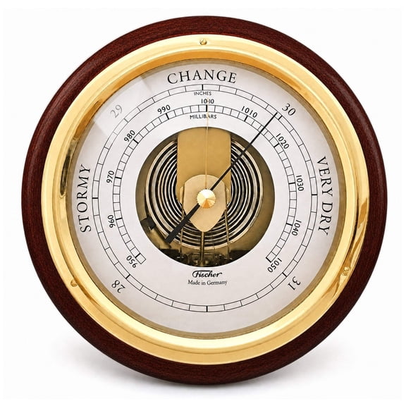 Fischer Barometer Brass-Mahogany 170 mm / 6.7" - 1434B-22 (US Version)