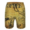 thumbnail image 4 of Kdxio Coffee Vintage Pattern Mens Casual Shorts - Drawstring Summer Beach Sports Shorts for Men, 4 of 9