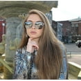 thumbnail image 4 of OWL Womens Round Sunglasses Silver Bridgeless Ladies Mirrored Sun Glasses, 4 of 4