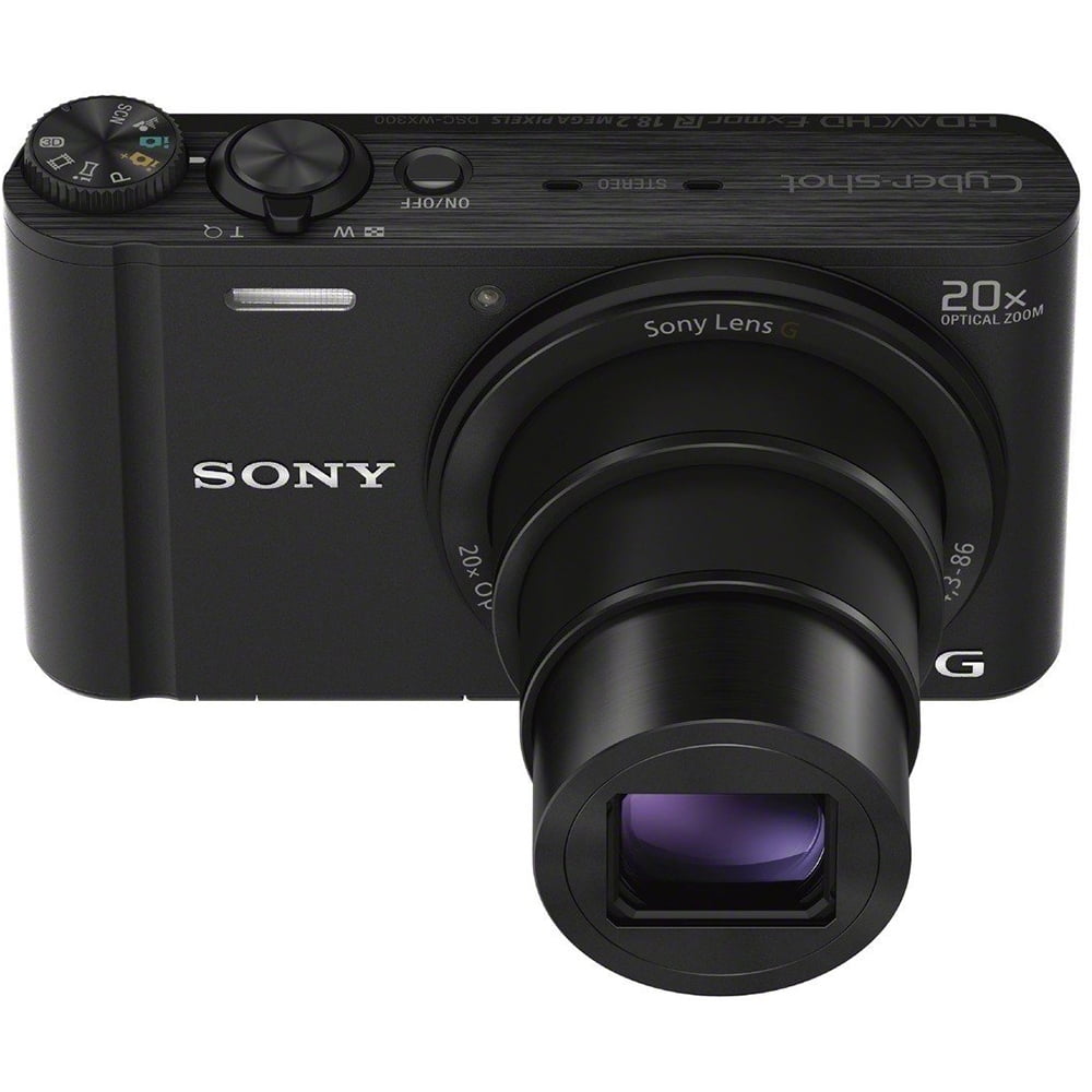 Sony Cyber-Shot DSC-WX350 Digital Camera Black Bundle with 32GB Memory  Card