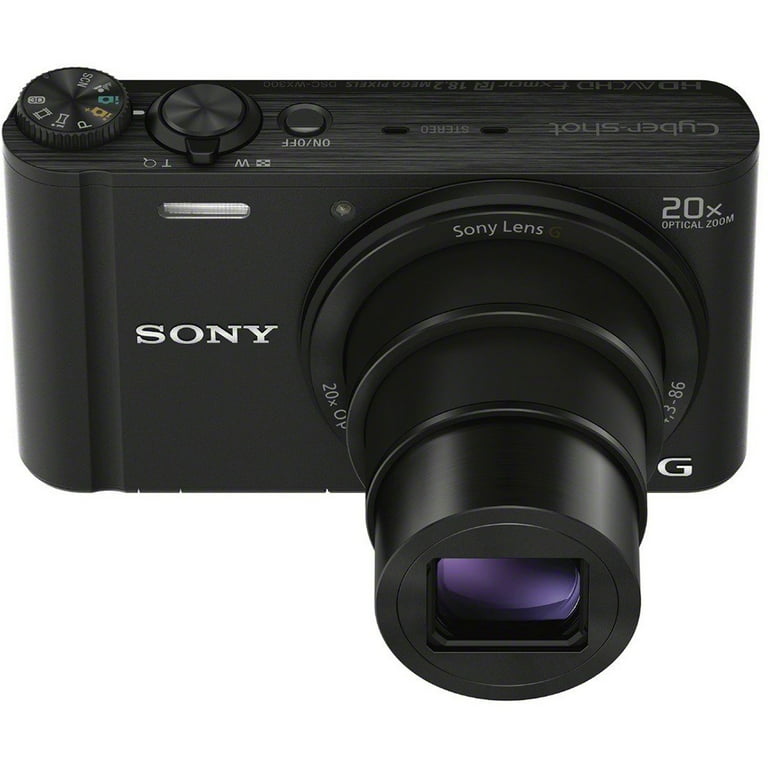 Sony Cyber-Shot DSC-WX350 Digital Camera Black Bundle with 32GB 