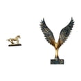 thumbnail image 1 of Escultura Figura Pieza De Arte Coleccionable Adorno Estatua De Caballo De Resina Con Alas Extendidas Escultura Adorno Feng Shui Para Escritorio Estantería Muebles De Sala Decoración Del Hogar, 1 of 8