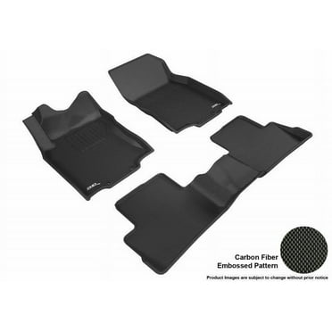 3D MAXpider 2017-2022 Fits Nissan Rogue Sport 1st Row 2nd Row Kagu Carbon Fiber Embossed Pattern Black Floor Mat L1NS10501509