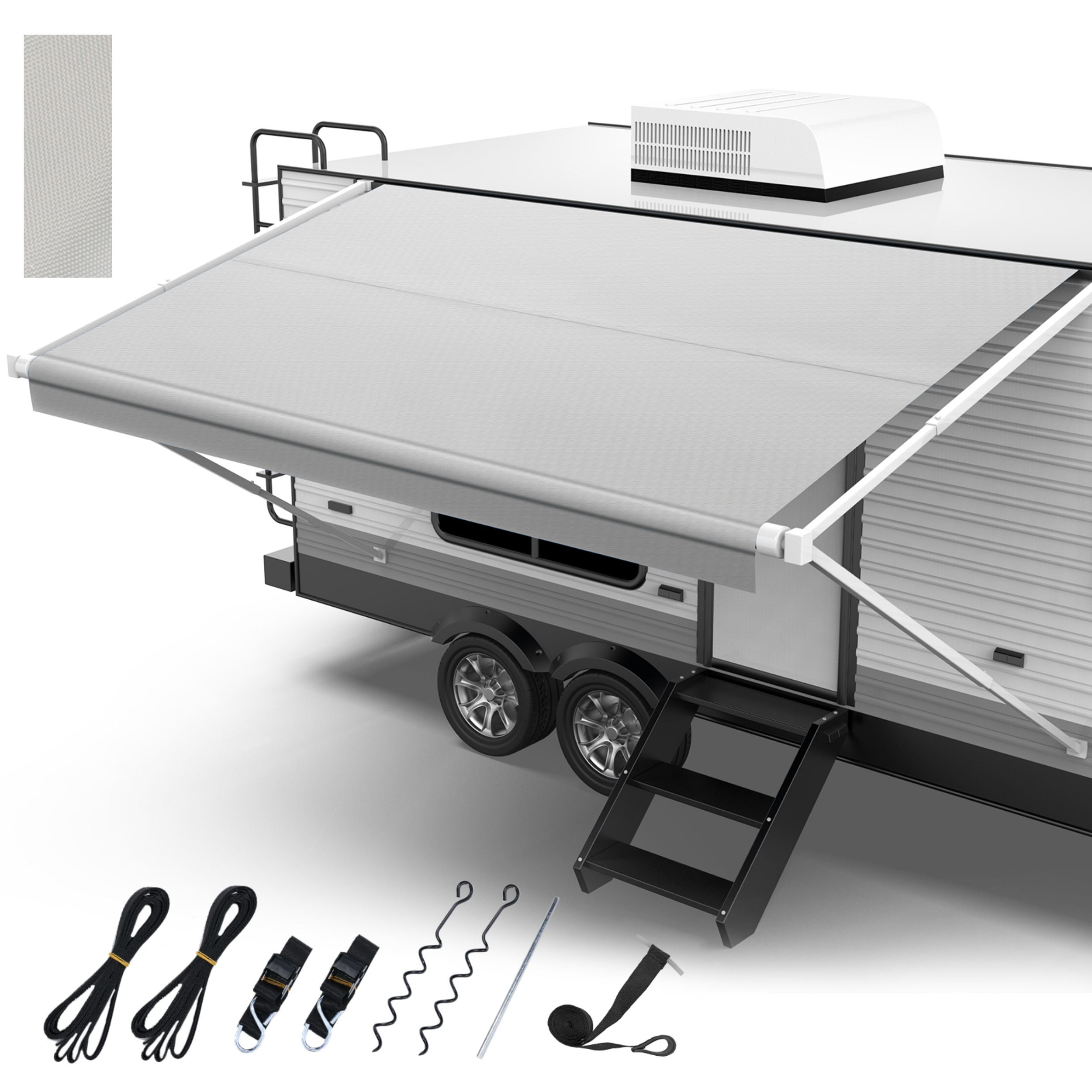 Oxygie RV Awning Fabric Replacement 280GSM Solution Dyed Fabric Camper