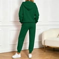 thumbnail image 6 of vdgthytj Sweatsuits Women 2 Piece Outfit Full Zip Drawstring Hooded Jackets Jogger Pants Fall Winter Casual Athletic Sets(Large,Green), 6 of 7