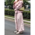 thumbnail image 6 of Women'S Casual Cotton Baggy Pants with Elastic Waist Relax Fit Lantern Trouser Pink S, 6 of 10