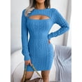 thumbnail image 6 of Qiyulanc fall women sweater dresses 2024 casual crew neck long sleeve party mini dress bodycon, 6 of 9