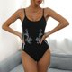 thumbnail image 5 of Gibobby pantalones siameses de pierna ancha Mono de moda de verano para mujer, sin mangas, ajustado, estampado, tipo mono con tirantes(Negro， S), 5 of 5