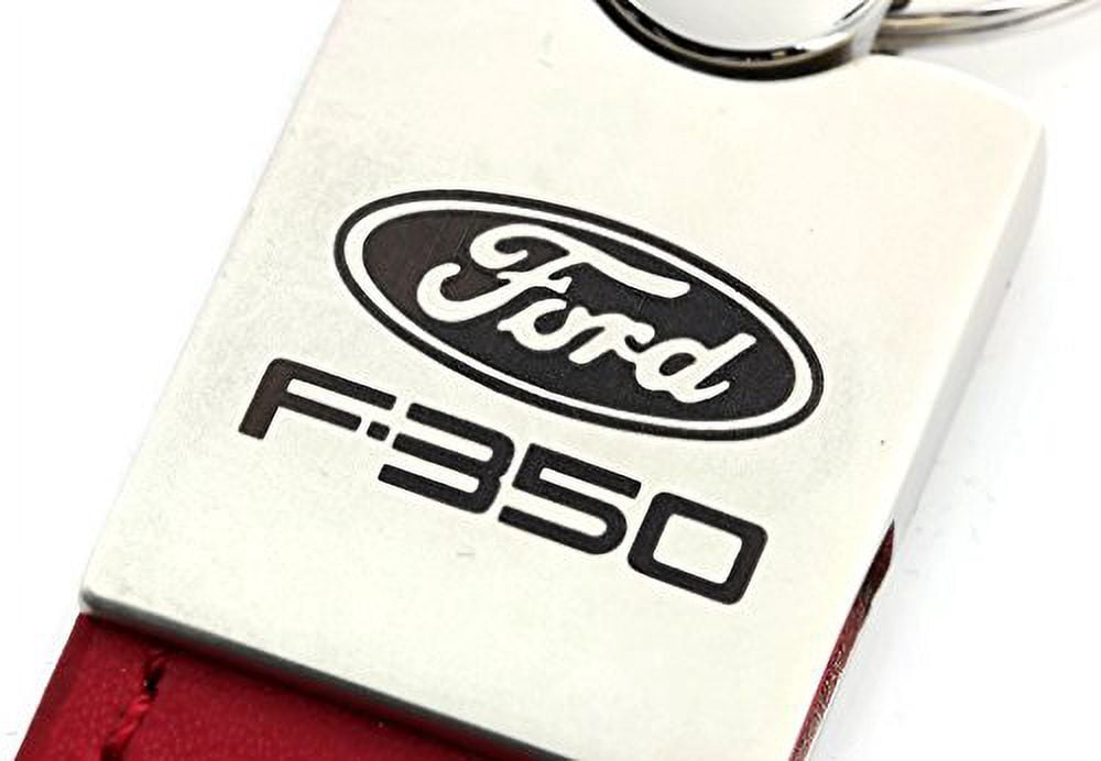 Ford F-350 Keychain & Keyring - Duo Premium Red Leather