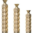 thumbnail image 6 of Tall Floor Vase Large Vintage Modern Set Oversized Metal Vases for Decor Living Room Gold Decorative (3D Triangle), 6 of 6