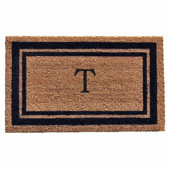 Calloway Mills Dark Blue Border 24" x 36" Monogram Outdoor Doormat (Letter U)
