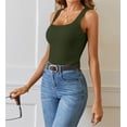 thumbnail image 2 of Ribbed Tank Tops for Women 2024 Summer Knit Square Neck Sleeveless Shirts Summer Casual Slim Fitted Basic Tanks, 2 of 8