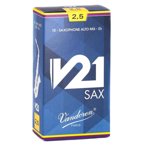 Vandoren Alto Sax V21 Reeds Strength #2.5; Box of 10