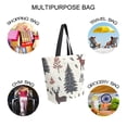 thumbnail image 7 of FORMRS Womens Canvas Tote Bag with Zipper Inner Pocket Shoulder Handbag, Beige Christmas Forest, 7 of 7