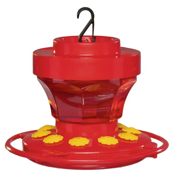 First Nature Hummingbird Flower Feeder 16 oz. Red
