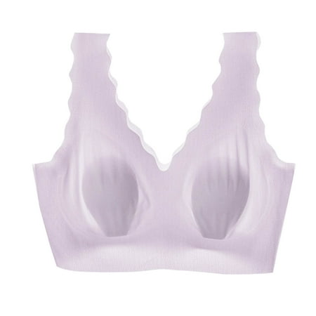 Bigersell Molded Bra On Sale Women s Bra Without Underwire Lightweight Breathable Underwear Sports Bra Balconette Bra Style F-1267 Purples L