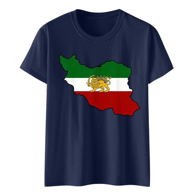 Camiseta de Manga Corta Impresa de Cuello Alto para las Mujeres, Tops de Cuello Redondo para las Mujeres Mezcla de Poliéster de Spandex de Uso Diario Casual