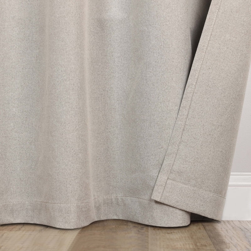 Superior Neal 100% Blackout Curtains Set of 2, Grommet Curtain Pannel Pair, Flax Beigne, 52"W x 96"L