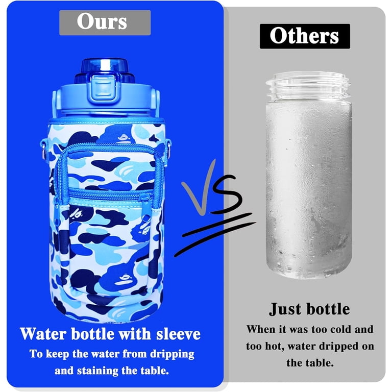 Gym Workout Water Bottle CIVAGO 32 Oz Glass Water Bottle With Straw ...