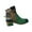 Army Green, variant on Chelsea Boots for Teen Girls Oversized Short Winter Thick Ethnic Style Low Heels Multi-color Roman Boots 6(37)