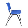 thumbnail image 5 of Regency Cain 72 x 24 in. T-Base Training Seminar Table- Cherry & 2 M Stack Chairs- Blue, 5 of 7