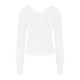 thumbnail image 4 of IROINNID Reduced Womens Sweater V-Neck Pullover Sweater Solid Color Comfy Short Length Long Sleeve Sweater Top Sweater, 4 of 6