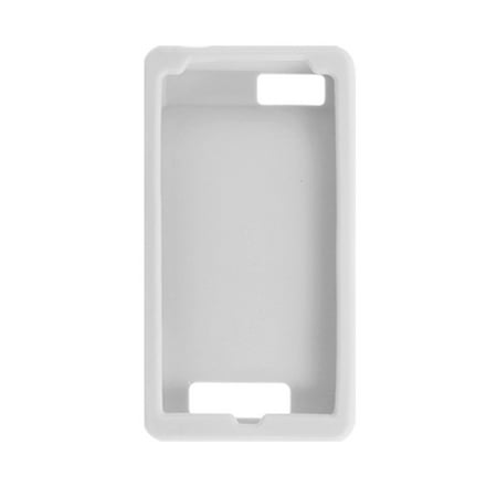 Jewelers Skin Guard - Unique Bargains Silicone Skin Soft Clear Wht Case Guard for Motorola Droid X MB810