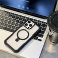 thumbnail image 2 of ShellTech Compatible with iPhone 16 Pro Max PC+TPU Magnetic Case with Kickstand, Slim Shockproof Back Cover with Air-Cushion Corners, Anti-Scratch Grip Heat Dissipation,Black, 2 of 9
