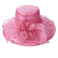 thumbnail image 7 of Wide Brim Derby Hats for Women Formal Church Event Hats Tea Party Hats for Women Wedding Hats Classy Tea Party Outfits Garden Party Hats Fancy Hats Tea Party Headband Big Derby Hats for Women, 7 of 7