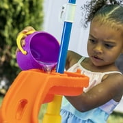 Step2 Waterpark Wonders Two-Tier Blue Plastic Outdoor Toy and Water Table for Toddler with Umbrella