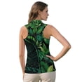 thumbnail image 2 of KEIAHUAN Polynesian Womens Sleeveless Golf Shirts Quick Dry Smooth V Neck Palm Leaves Athletic Shirts Comfortable Stretchy Tennis Shirts Racerback Tennis Tops with Pockets, 2 of 7