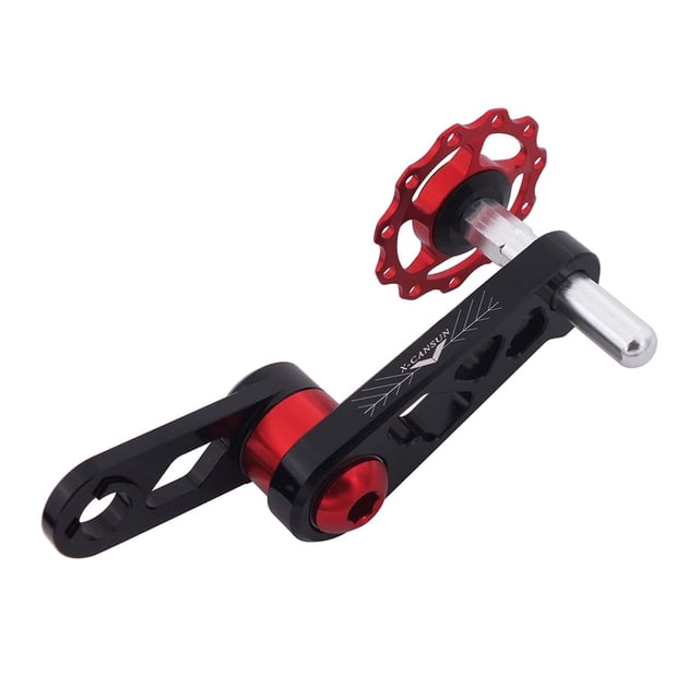 Estabilizador de cadena de bicicleta plegable rueda jockey aleación de aluminio ligera de una sola velocidad, tensor de cadena de bicicleta de alta