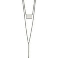 thumbnail image 1 of Stainless Steel Polished Two Strand Square And Bar With 2In Ext Necklace (18.5 X 2) Made In China srn2659-16.5, 1 of 5