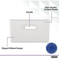 thumbnail image 5 of Superio 15L Medium White Ribbed Storage Bin with Lid, Plastic (2 Pack), 5 of 9