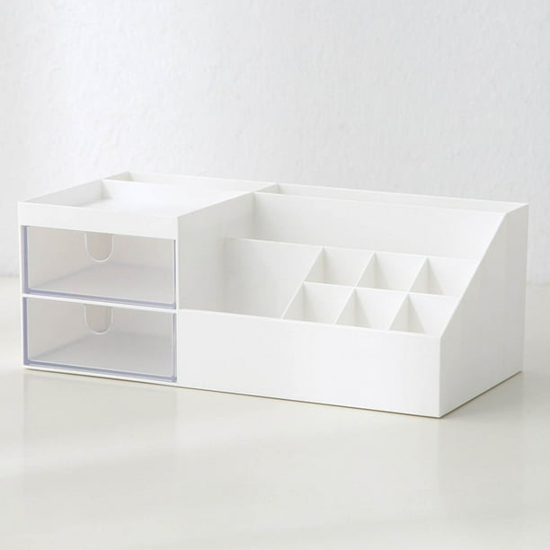 pstuiky Organizador de maquillaje tipo cajón para cosméticos, mesa de tocador, organizador de escritorio de plástico para maquillaje y labiales